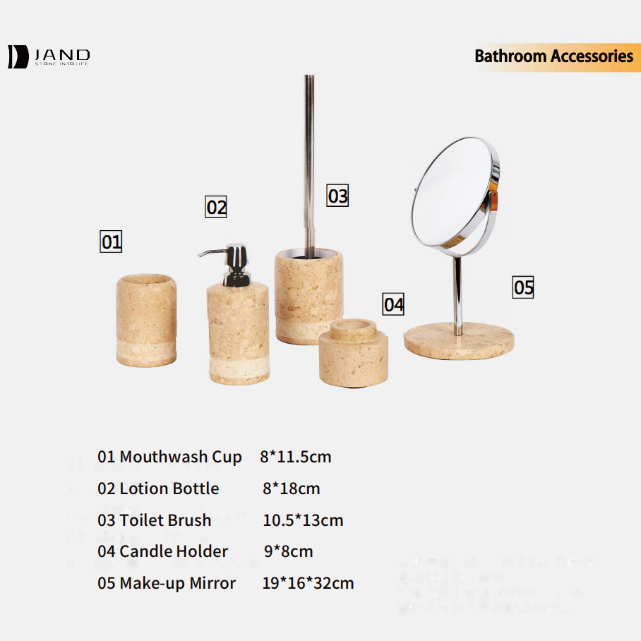 Marble Bathroom Accessories, Marble Mouthwash Cup, Marble Toilet Brush